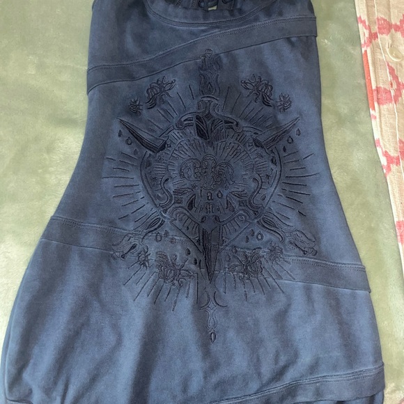 Black / blue Embroidered Dress - Picture 1 of 4